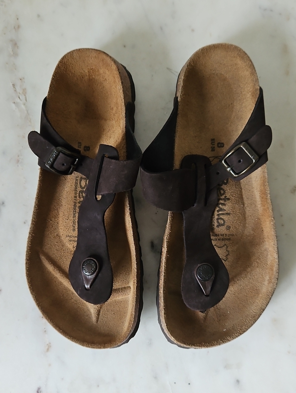 BIRKENSTOCK X BETULA:  NEW Brown Nubuck Leather Sandals
